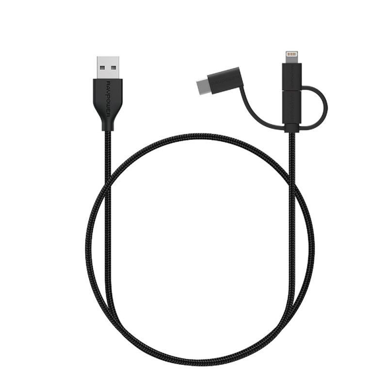 کابل تبدیل USB به لایتنینگ/ USB-C/ microUSB راو پاور