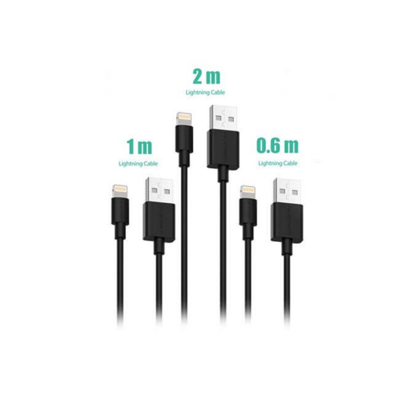 کابل تبدیل USB به لایتنینگ راوپاور مدل RP-CB045 مجموعه ۳ عددی