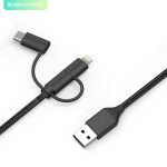 کابل تبدیل USB به لایتنینگ/ USB-C/ microUSB راو پاور