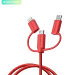 کابل تبدیل USB به لایتنینگ/ USB-C/ microUSB راو پاور