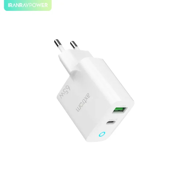 شارژر 65 واتی دو پورت اکستروم  Axtrom 65W PD Wall Charger 2 port - مدل AWC65WPQ-W